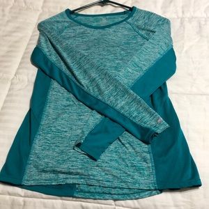 Teal/ gray size small exercise long sleeve shirt